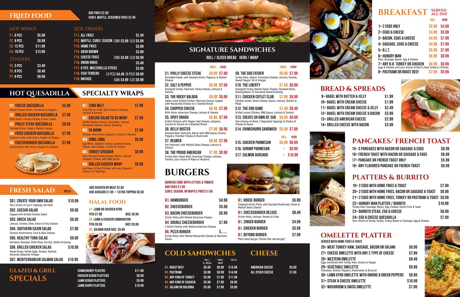 Glazed & Grill Menu